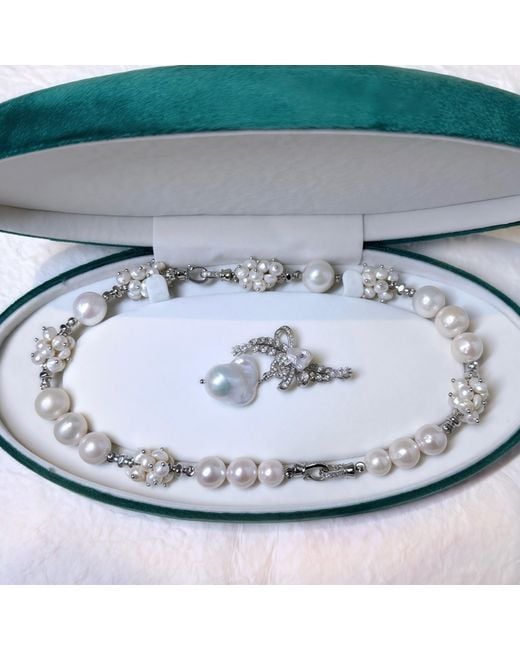 Ninemoo Metallic Celestial Blossom Pearl Necklace