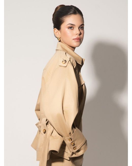 Tia Dorraine Natural Oversized Belted Trench Jacket