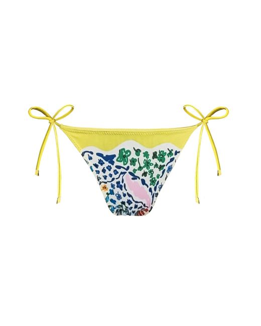 Jessie Zhao New York Yellow Garden Reversible Tie Side Bottom