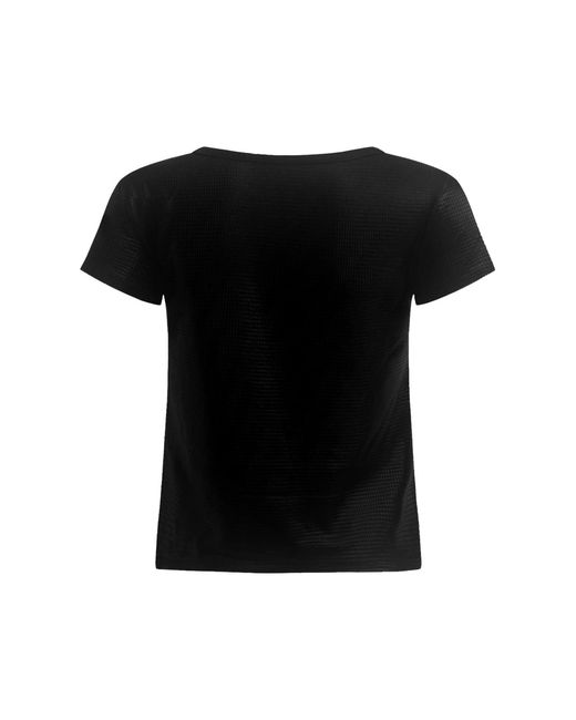 Why Mary Black Rhea Metallic Knit T-Shirt