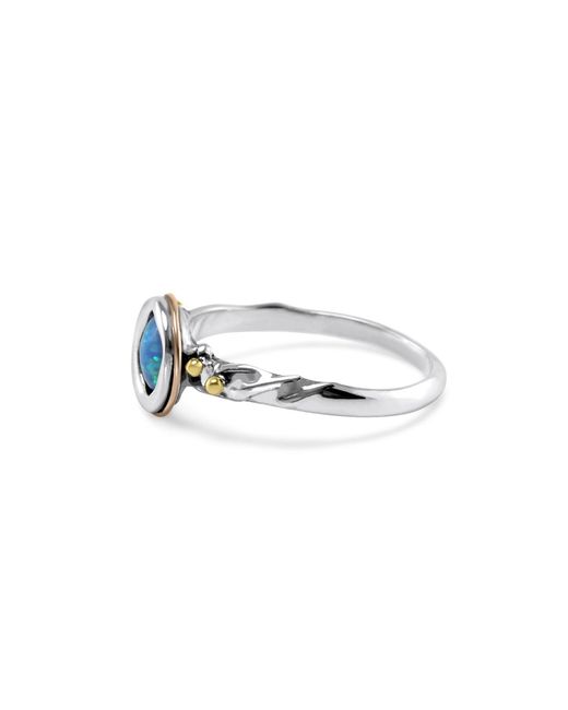 Isla Silver Blue Handmade Opulent Opal Ring