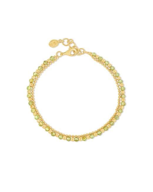Dower & Hall Metallic Peridot Faceted Bead Orissa Bracelet