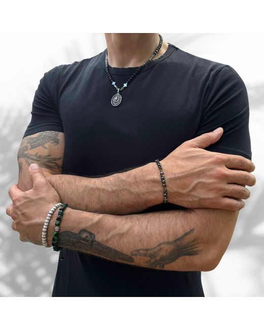 Ebru Jewelry Black Tiger's Eye Buddha Bracelet for men