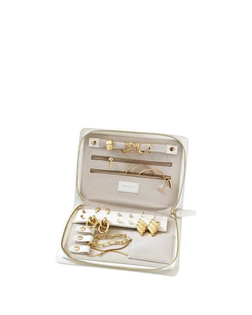 augustnoa Metallic Travel Jewelry Organizer