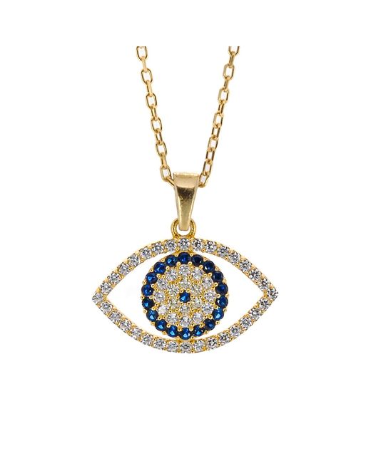 Ebru Jewelry Metallic Sparkly Evileye Necklace