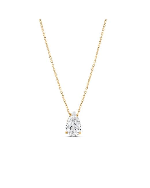 SALLY SKOUFIS Metallic Pure Droplet Necklace Grande With Made Cz Diamond Stimulant