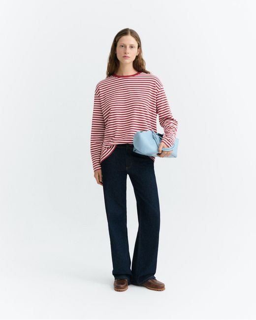 Thinking Mu Red Long-Sleeve Striped Emily T-Shirt