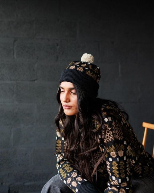 Mabli Blue Neutrals Carthen Pom Beanie