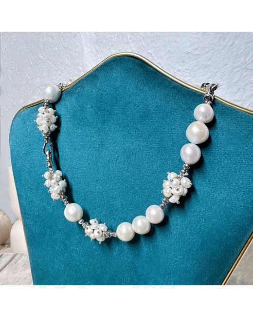 Ninemoo Metallic Celestial Blossom Pearl Necklace