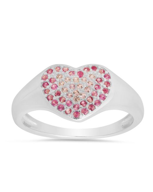 Kylie Harper Pink Sterling Sapphire Ombre Heart Ring