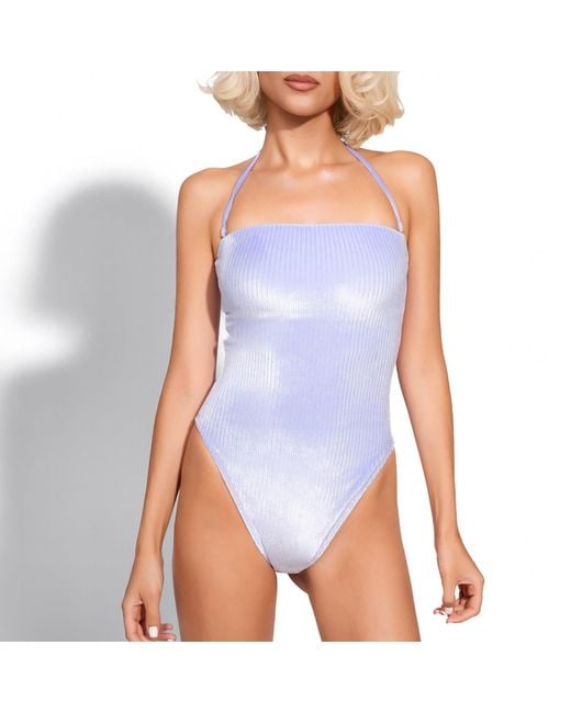 Maison Tangerine Blue Marbella Velvet Swimsuit