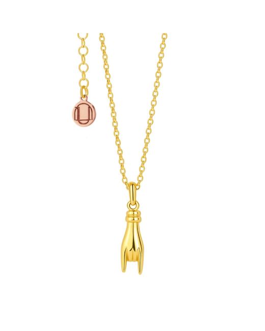 Unaloe Metallic Plated Necklace With Italian Horned Hand Charm – A Talisman Of Protection