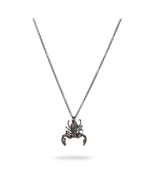 Ebru Jewelry Metallic Scorpion Guardian Sterling Necklace for men