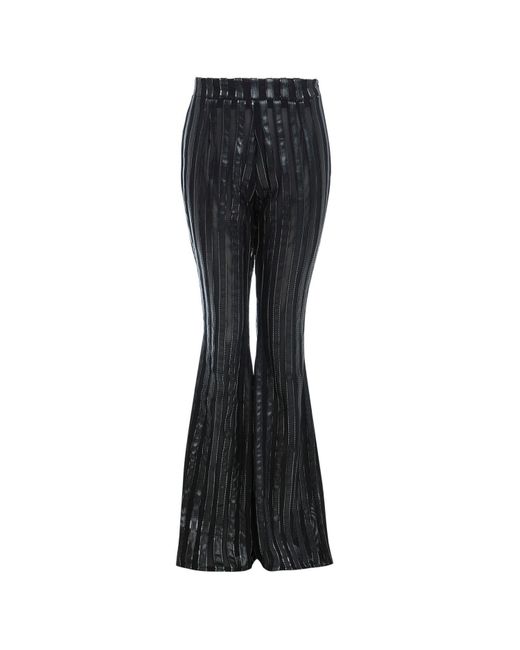 Sarvin Black Sly High Waisted Wide Leg Trousers