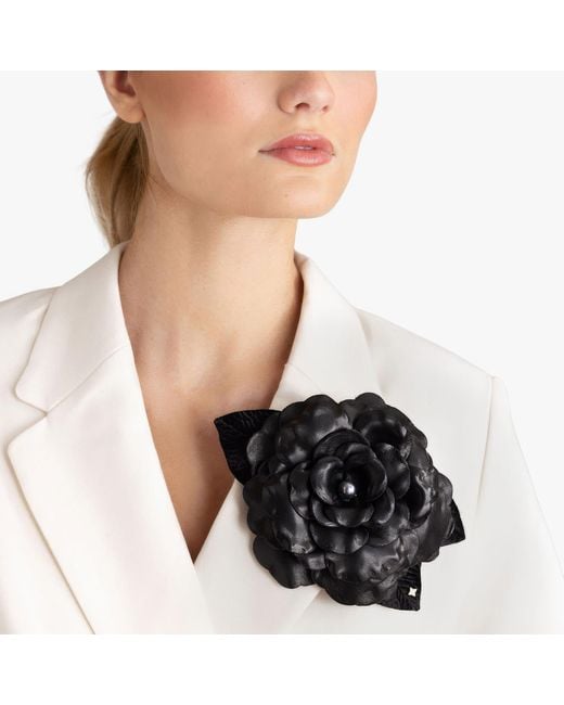 Helena Simon Black The Large Gardenia Floral Brooch
