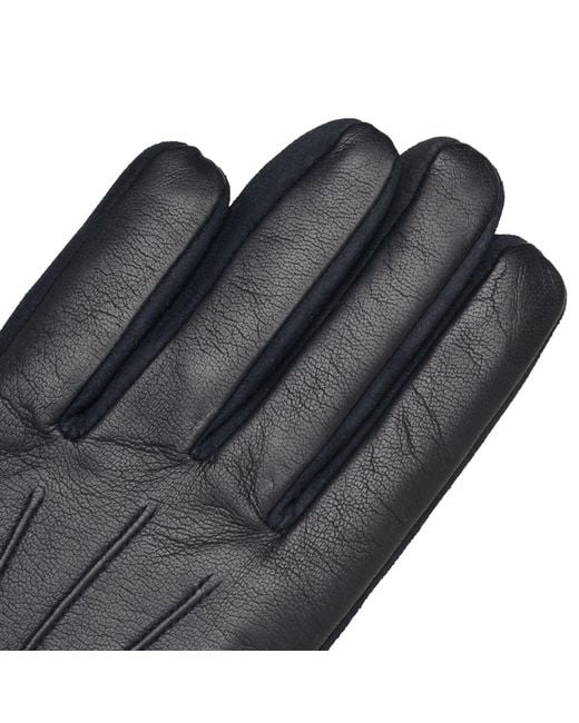 1861 Glove Manufactory Black Sassari Nappa Leather Gloves for men