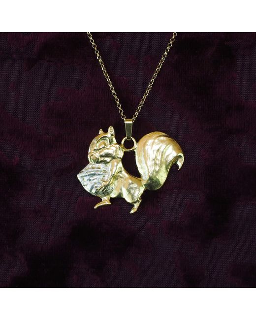 Simon Kemp Jewellers Metallic Squirrel Pendant Eighteen Carat On Solid Sterling
