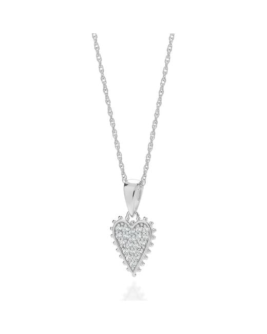 Nellou Jewellery Metallic Eternal Studded Heart Necklace Sterling