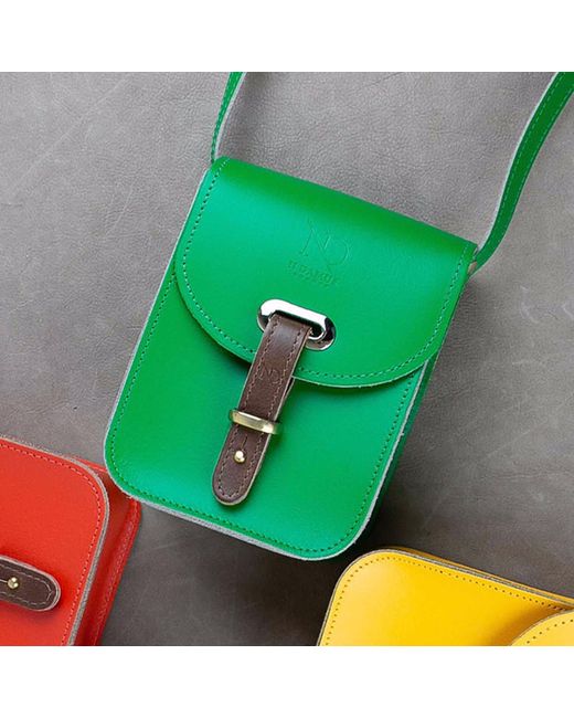 N'damus London Green Mini Elizabeth Emerald Leather Crossbody Satchel Bag