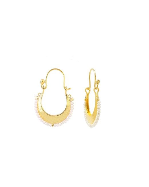 Ece London Metallic The Harmony Pearl Earrings
