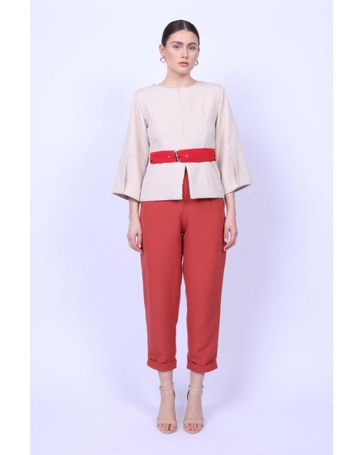 Mary Dickow Red Halima Top-Light