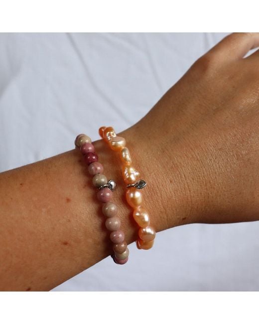FV Jewellery Metallic La Pierre Keshi Pearl Stretchy Bracelet
