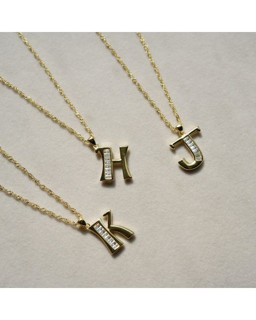 Argento Vivo Metallic The Cz Initial Necklace