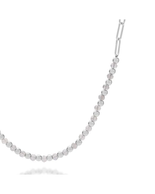 Nellou Jewellery Metallic Labradorite Gem Shine Necklace Sterling