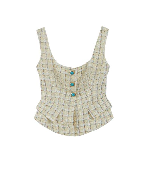 Nocturne Multicolor Button Accessory Tweed Bustier
