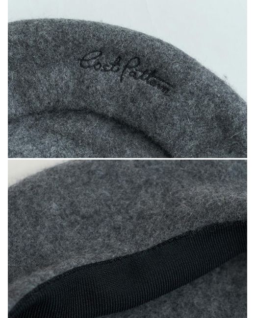Lost Pattern Gray Bon Chic Wool Beret