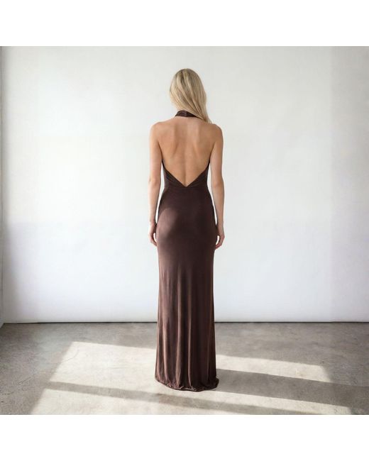 Alia Studio Brown Frisson Maxi Dress