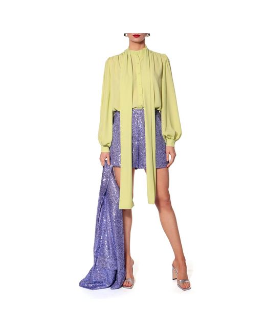 AGGI by HALEWSKI Yellow Loretta Wild Lime Long Sleeve Shirt