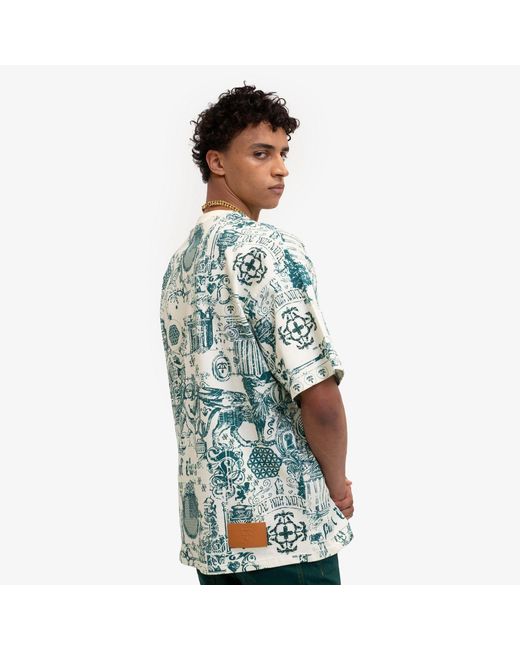 PLACE OF ELMS Blue Flower Of Life T-Shirt for men
