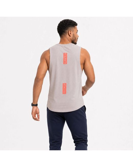 Chuks Collins Gray Logo Printed Tank Top for men
