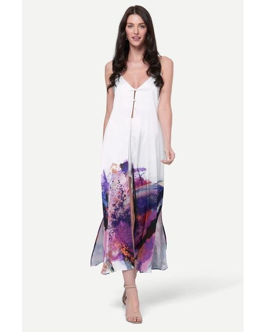 Zafur Purple Positano Beach Over Dress