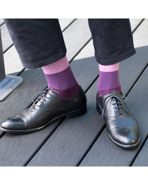 Peper Harow - Made in England Multicolor Block Stripe Socks Bundle for men