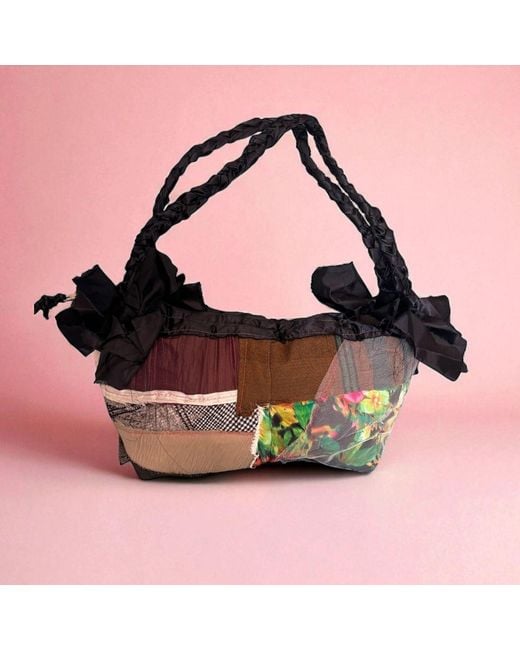 Miro Misljen Black Patchwork Ribbon Bucket Bag