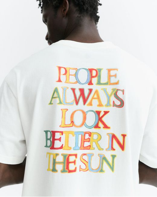 Thinking Mu White Shiny People Aaron T-Shirt for men
