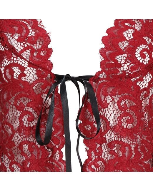 Belle -et-BonBon Red Valentines Love Valentina Deep Cherry Lace Body