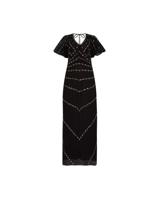 Rose & Nancy Black Rose Sequin Maxi Dress