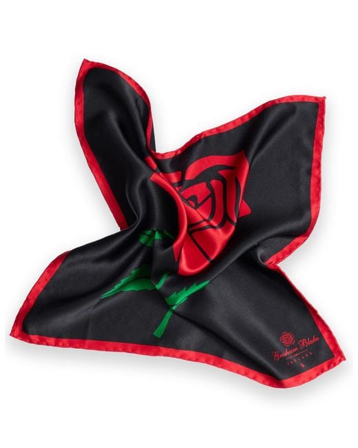 Gresham Blake Red Rose Pocket Square for men