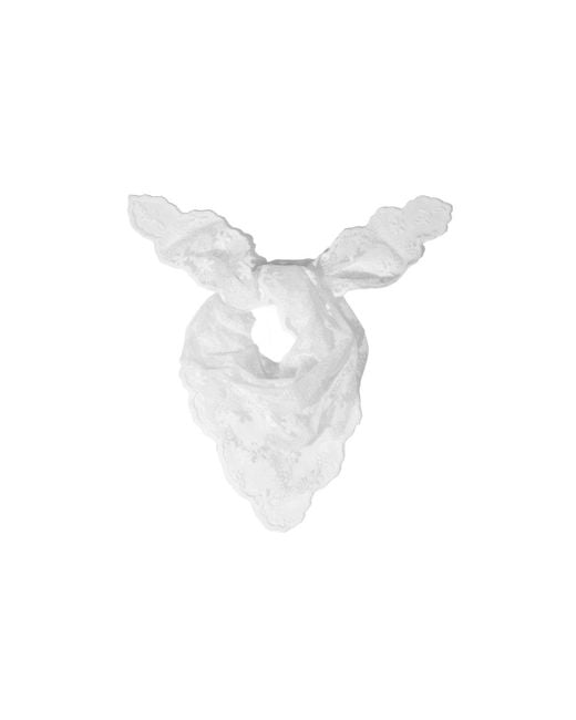 Saachi White Embroidered Lace Bandana