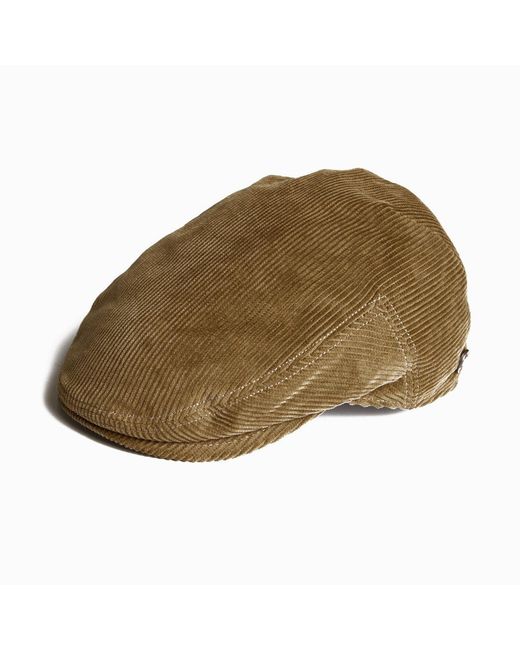 Dasmarca Hats Black Dylan Camel Italian Cord Flat Cap for men
