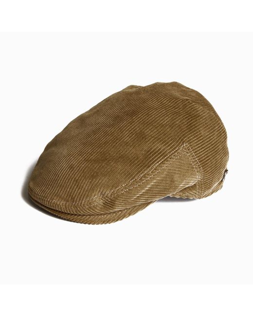 Dasmarca Hats Brown Dylan Camel Italian Cord Flat Cap for men