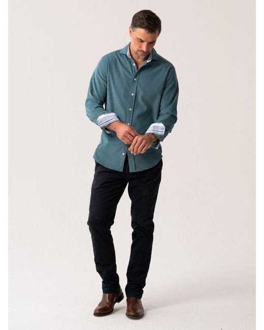 Koy Clothing Blue Petrol Cord Shirt for men