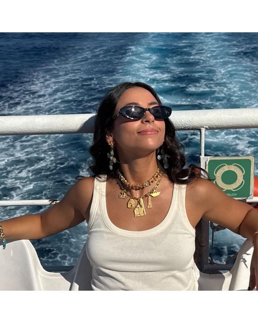 Achala Handcrafted Metallic Mediterranean Memories Charm Necklace