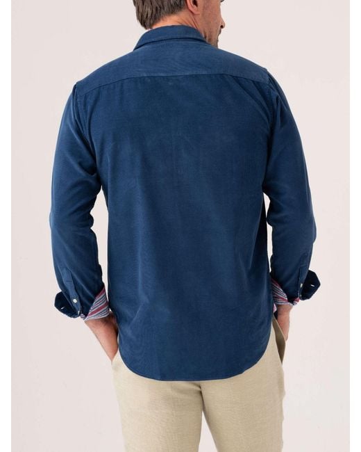 Koy Clothing Blue Dark Cord Shirt for men