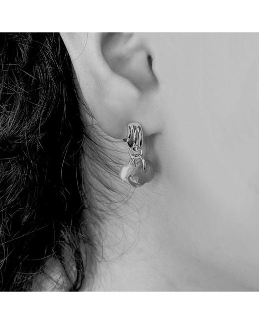 Bio-Trimmings Metallic Galton Trio Pearl Hoop Earrings