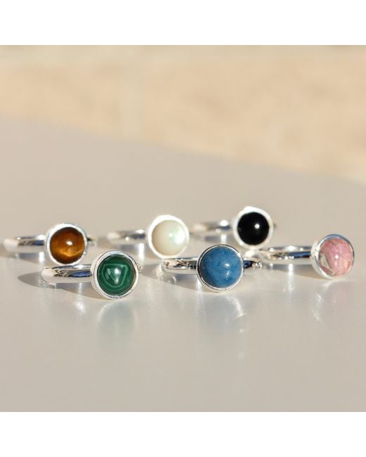 FV Jewellery White La Stèle And Tiger's Eye Circle Ring