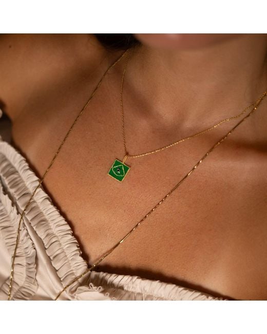 Ebru Jewelry Green Mystic Verde Evil Eye Necklace